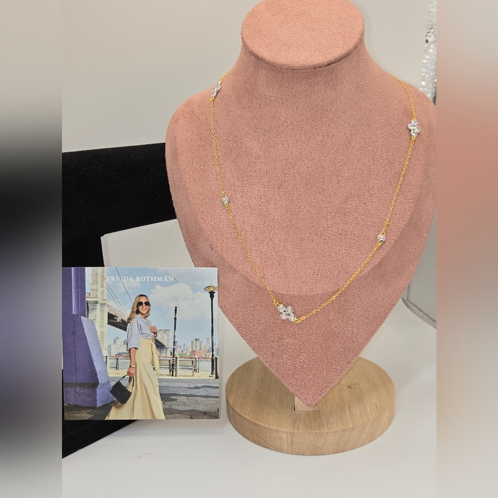 Frieda Rothman Necklace with Bezel Set Cz Stone Accents